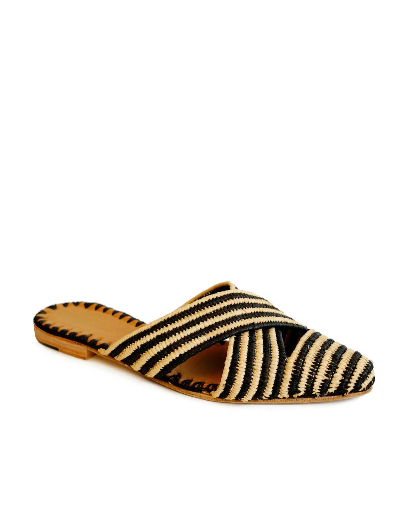 Gia Raffia Mules - Strippes