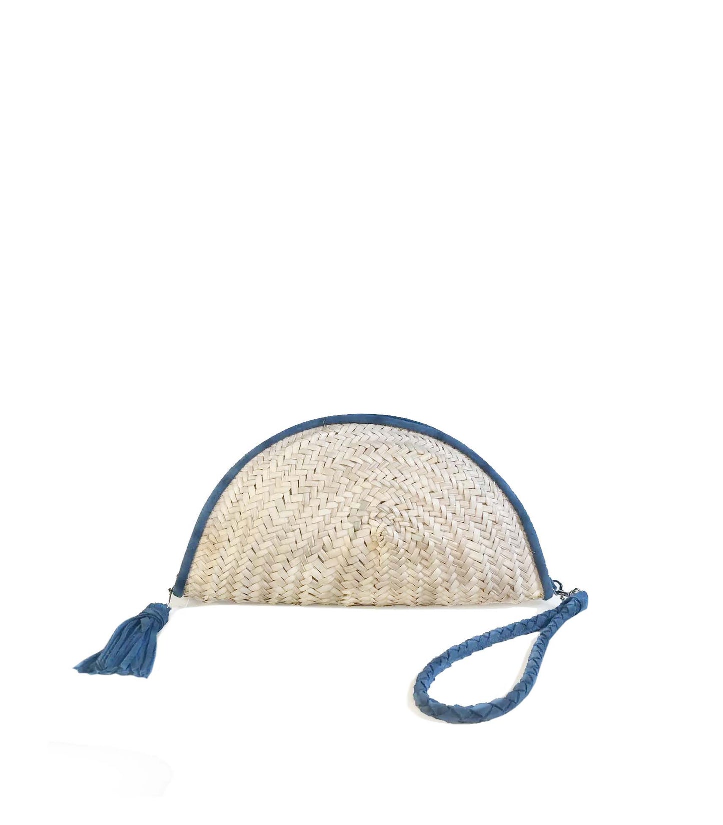 Luna Clutch Straw Bag - Blue