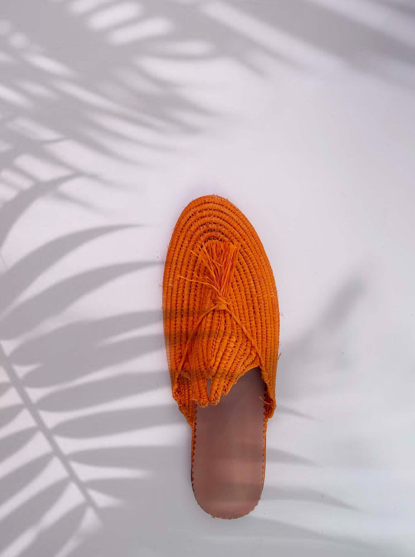 Mia Raffia Mules - Orange