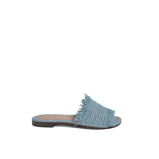 Luna Raffia Sandal - Blue