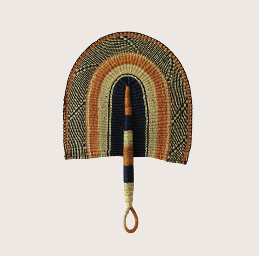 Gia Bolga Handwoven Raffia Hand Fan