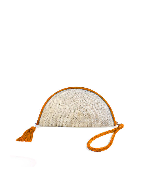 Luna Clutch Straw Bag - Orange